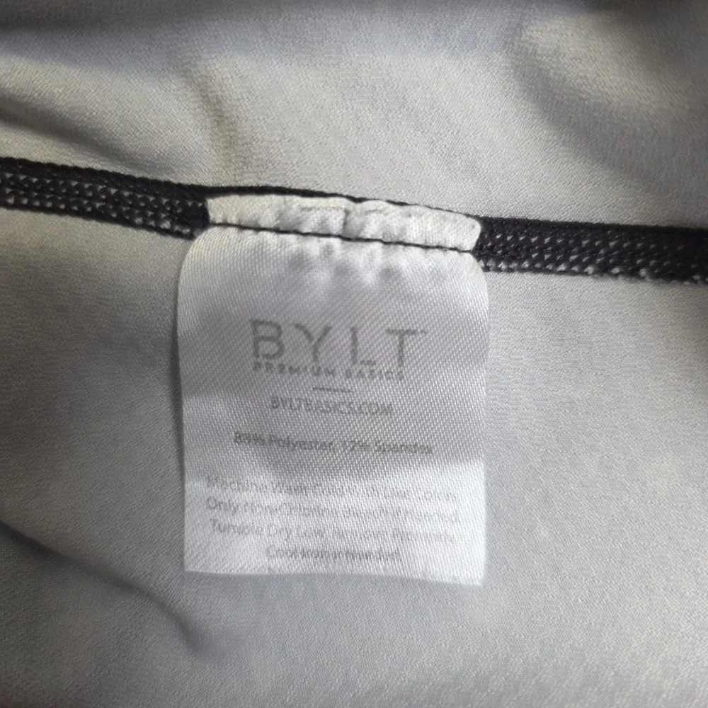 BYLT Shirt Mens XXL Black Whire Dots Drop Cut Performance Tee Athletic Modern - Picture 5 of 10